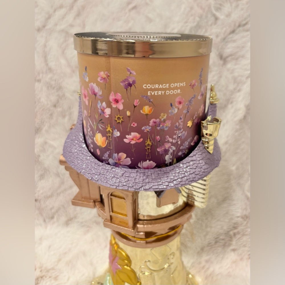 Bath and Body Works Rapunzel Tower Candle Holder Disney Princess With Candle NEW - Picture 2 of 10